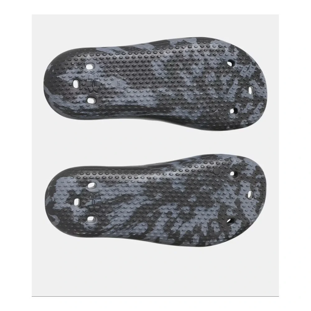 Under Armour Locker Camo V Slide Men 10 Black Grey EVA Quick Drying Sandal NEW